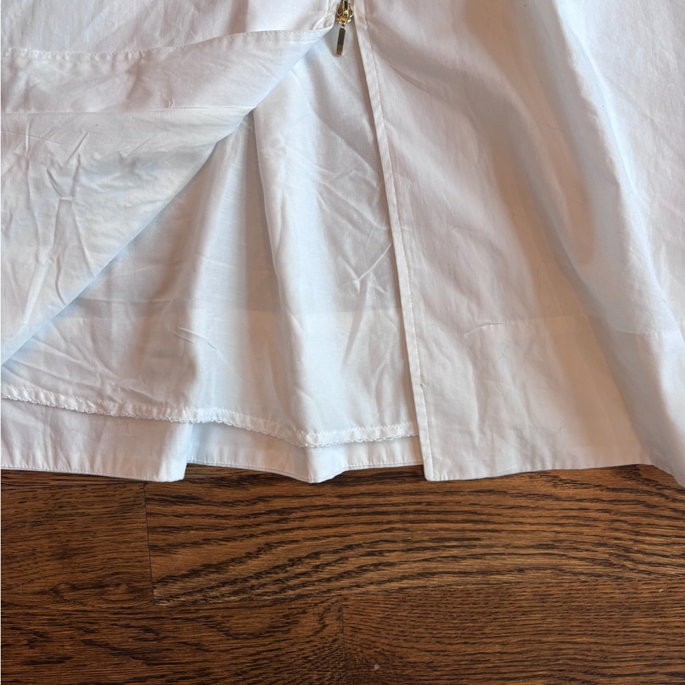 Anthropologie White Cotton Midi Dress NWT Smocked Waist Size Small Pockets Lined - Picture 7 of 11